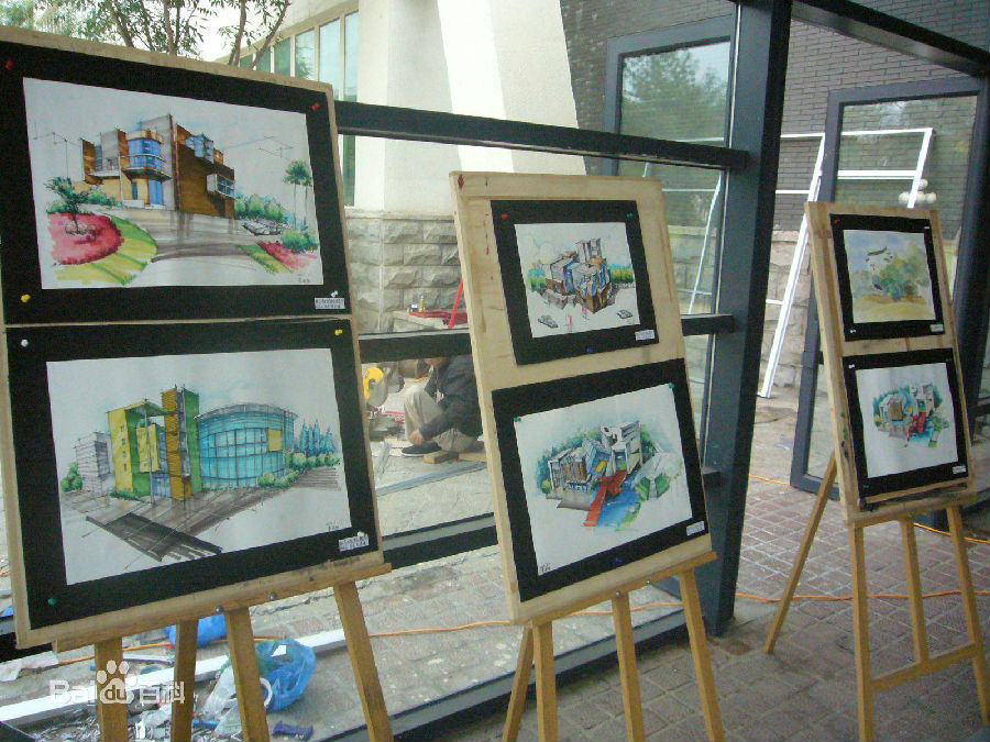 学生建筑画作品.jpg 明升MS88官网